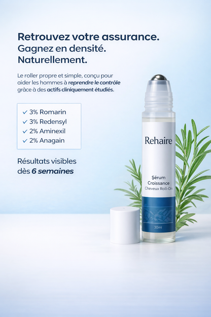 Rehaire – Sérum Roll-On Anti-Calvitie • Repousse en 90 jours