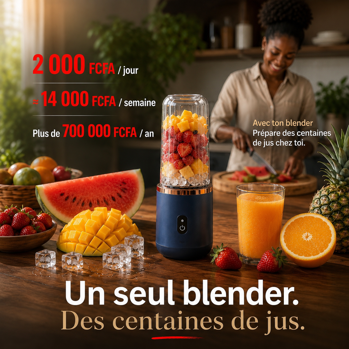 Le Mixeur Portable qui Prépare Ton Jus Frais en Seulement 9 Secondes