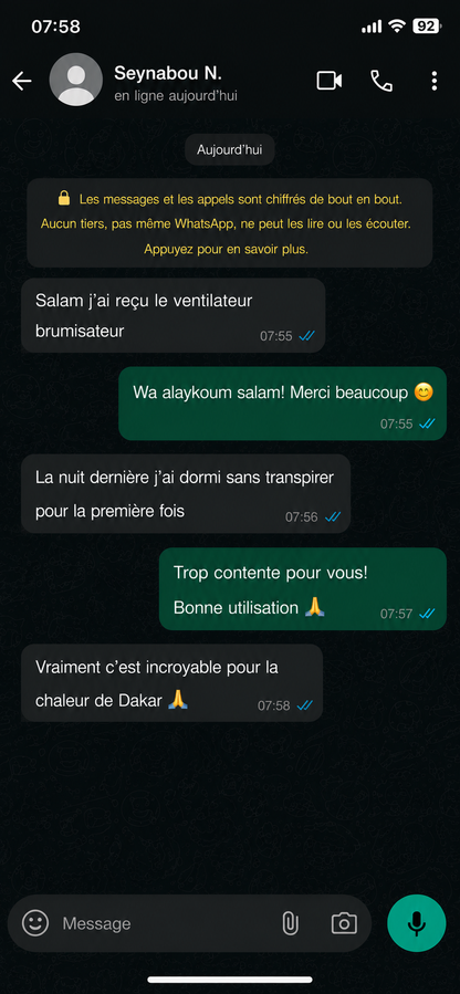 Ventilateur Brumisateur Portable — Fraîcheur & Air Humidifié Toute la Nuit