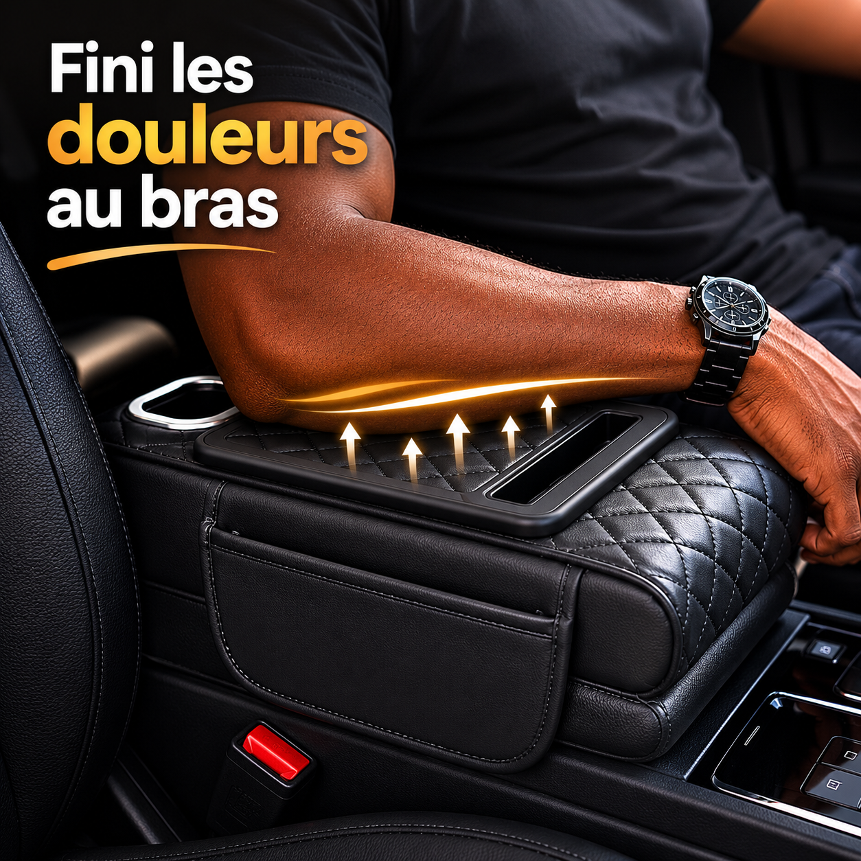 ConfortDrive™ — Organiseur Accoudoir Multifonction avec Porte-Gobelet