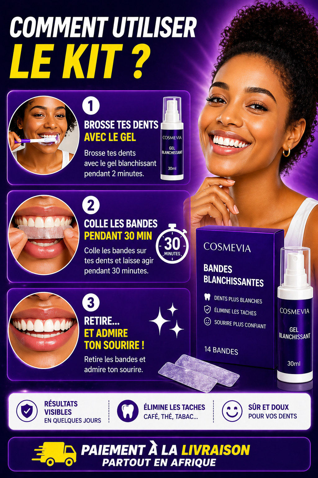 SmileGlow- Pack Dentrifrce Blanchissant probiotique(Élimine des années de taches)