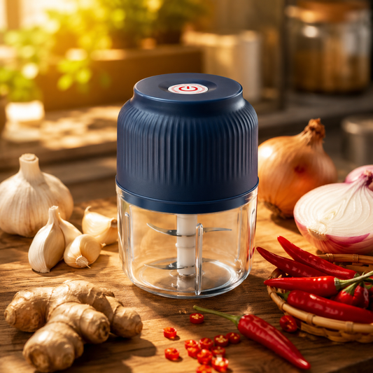 Hachoir Électrique Portable — Ail, Oignon & Piment en 10 Secondes