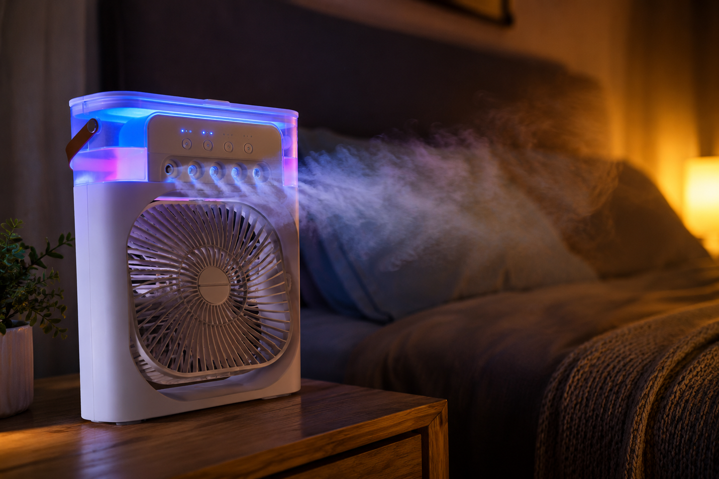 Ventilateur Brumisateur Portable — Fraîcheur & Air Humidifié Toute la Nuit