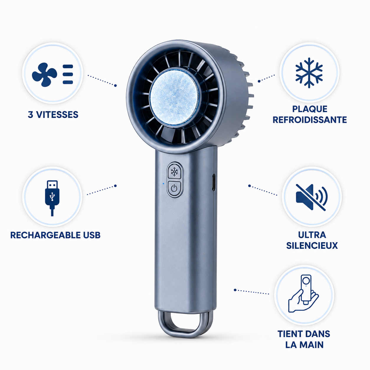 Mini Ventilateur Portable Rechargeable — Fraîcheur Instantanée Partout Où Tu Vas