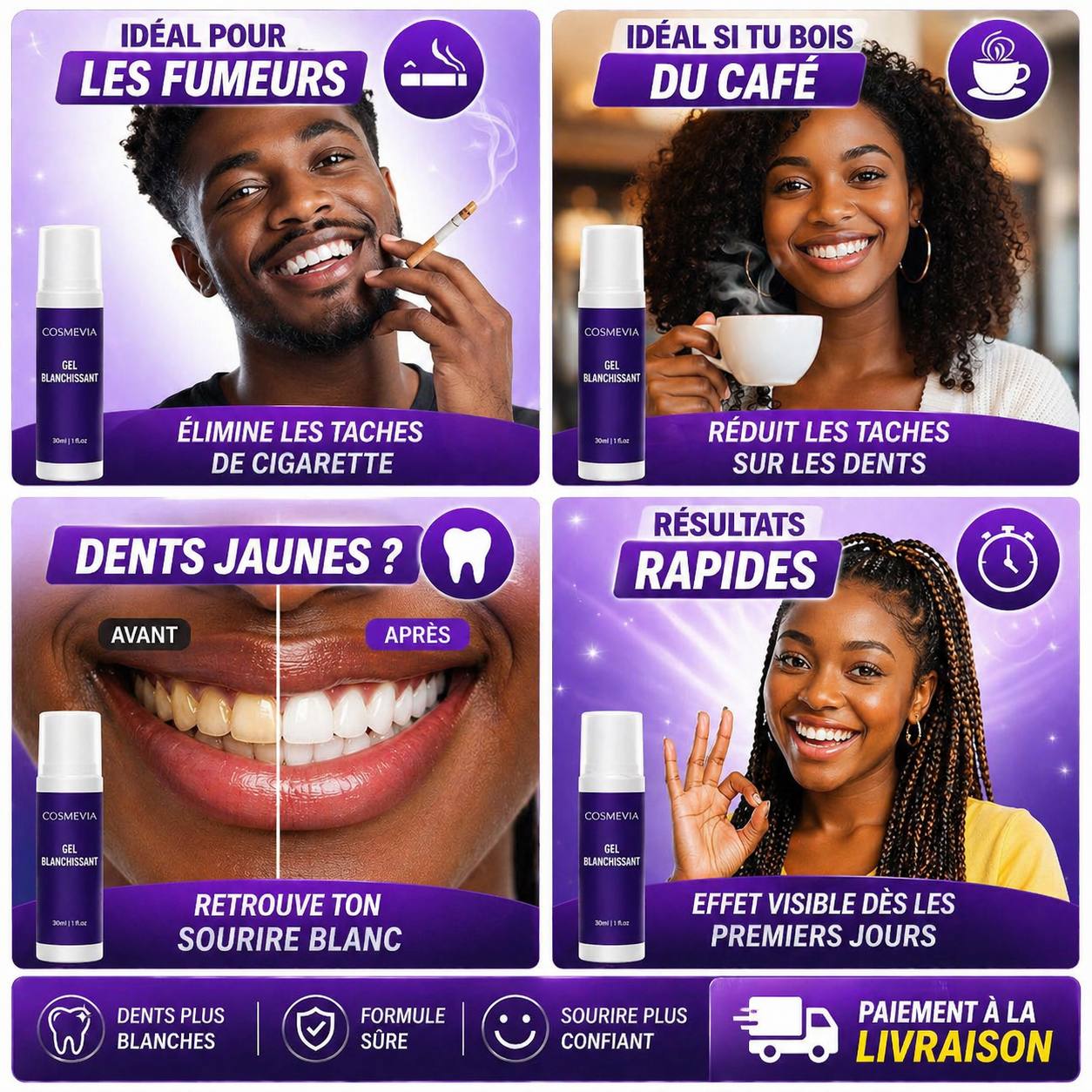 SmileGlow- Pack Dentrifrce Blanchissant probiotique(Élimine des années de taches)